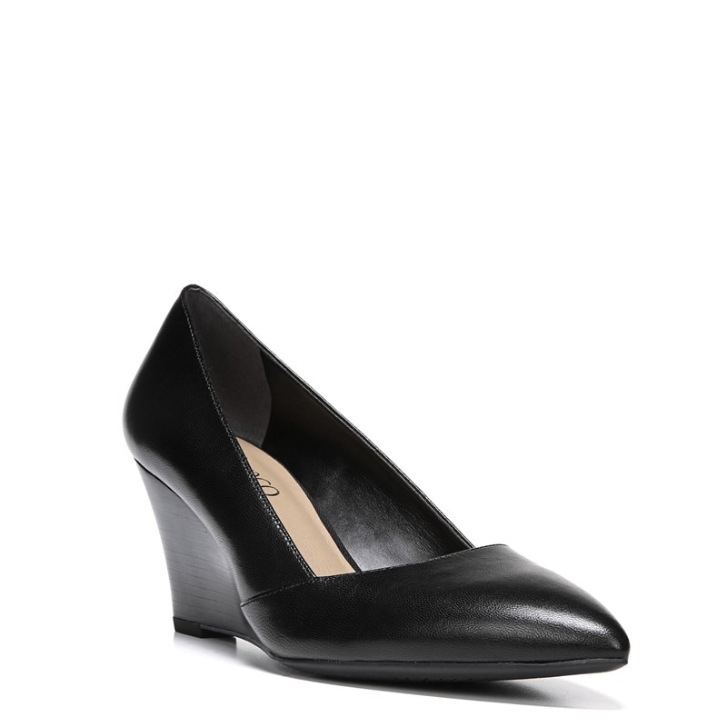 Women's Frankie Wedge Pump Shoes (Black Leather)