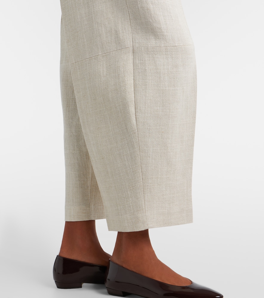Dash cropped barrel-leg pants