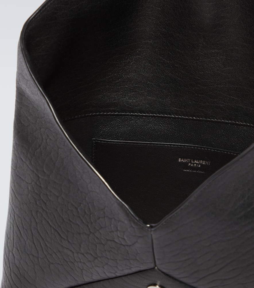 Monogram leather pouch