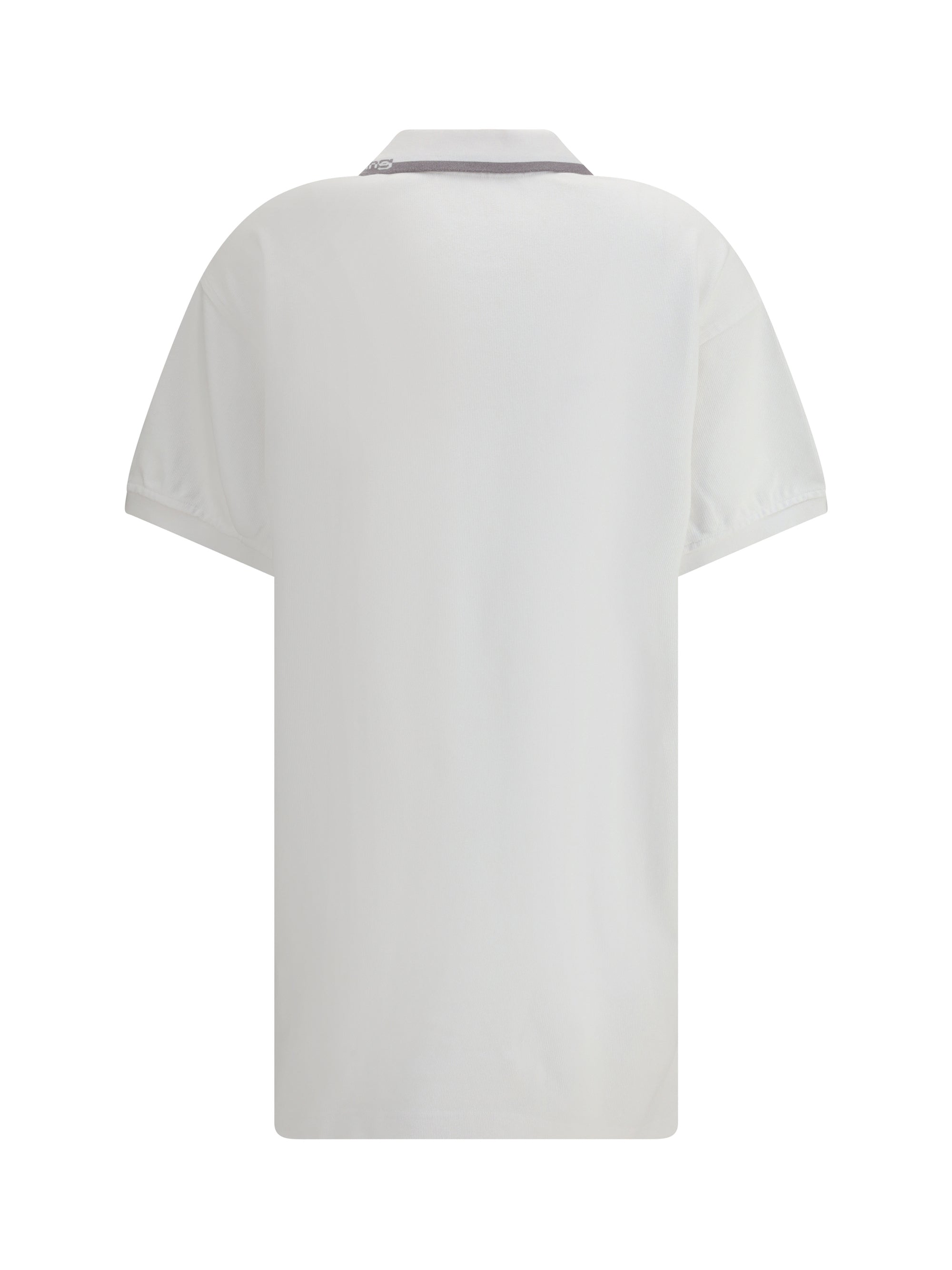 Cotton Jersey Polo Polo Mini Dress — White