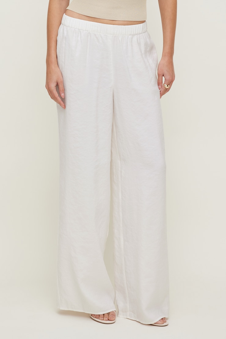 Priya Wide Leg Pants - White - Women Clothing