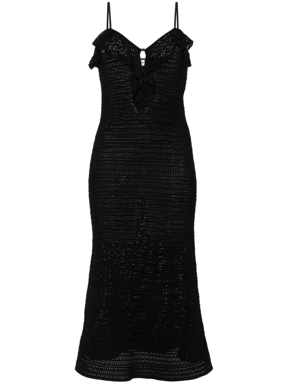 Crochet midi dress - Black