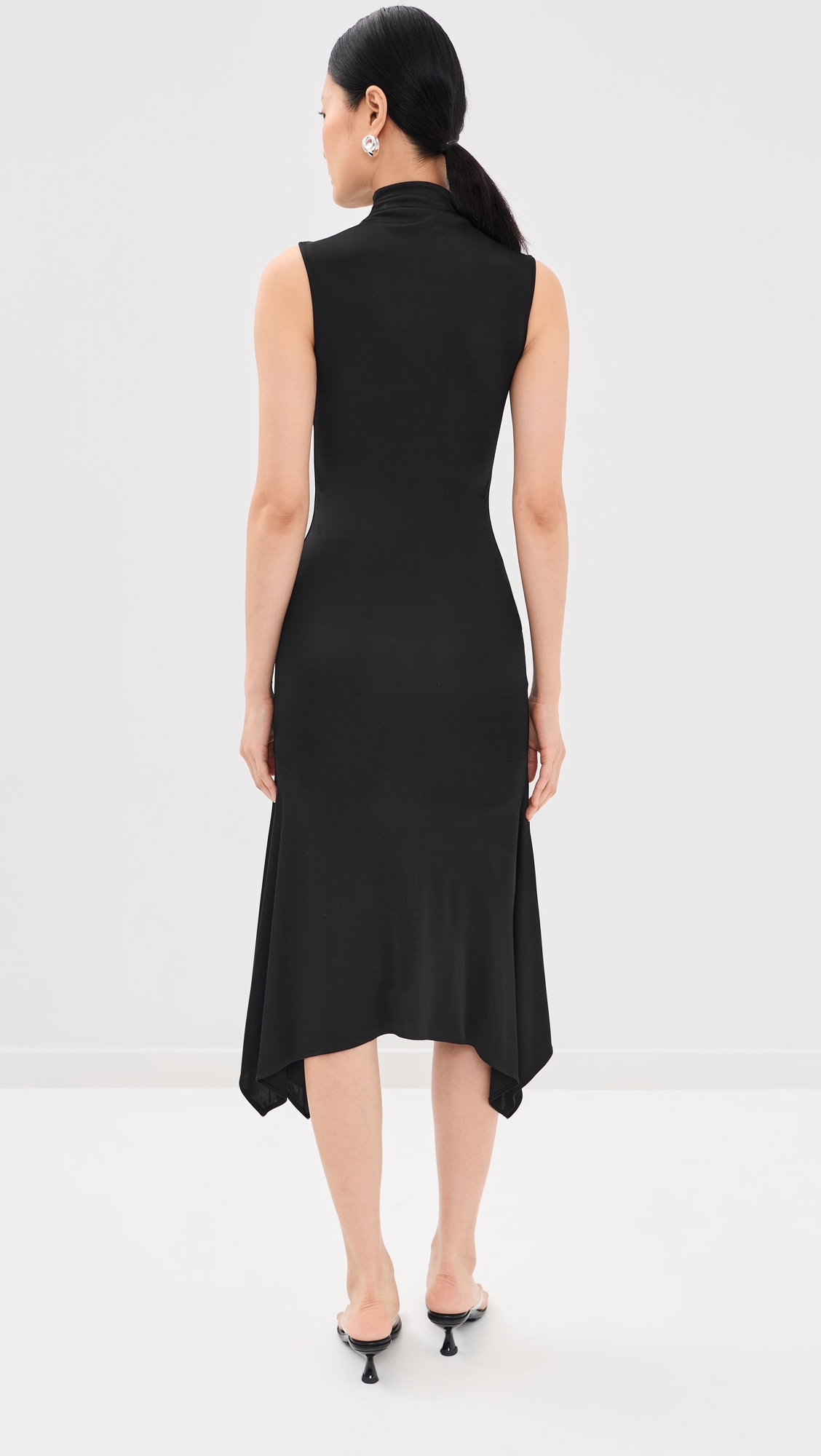 Fluid Jersey Midi Dress Black