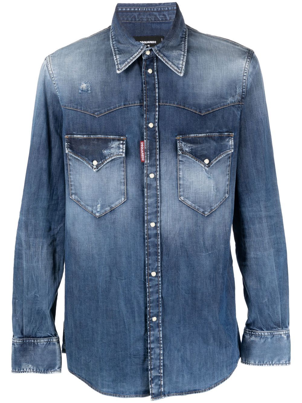 Distressed denim shirt - Blue