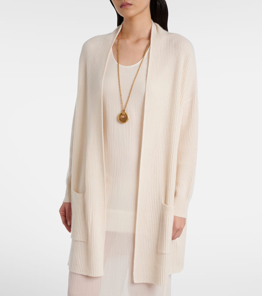 Ribbed-knit cashmere cardigan