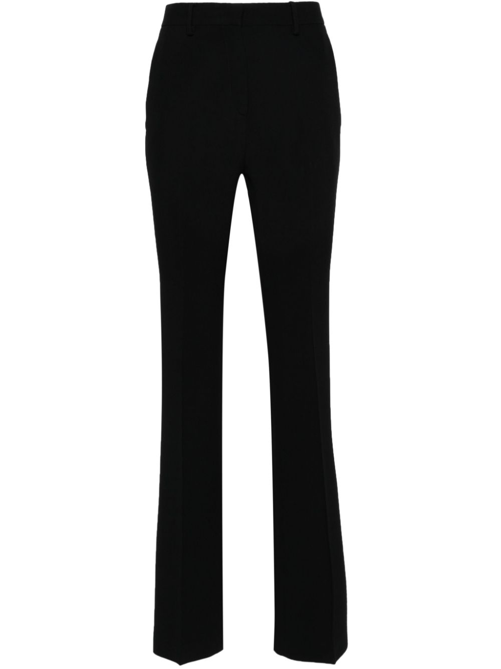 Crepe straight-leg trousers - Black
