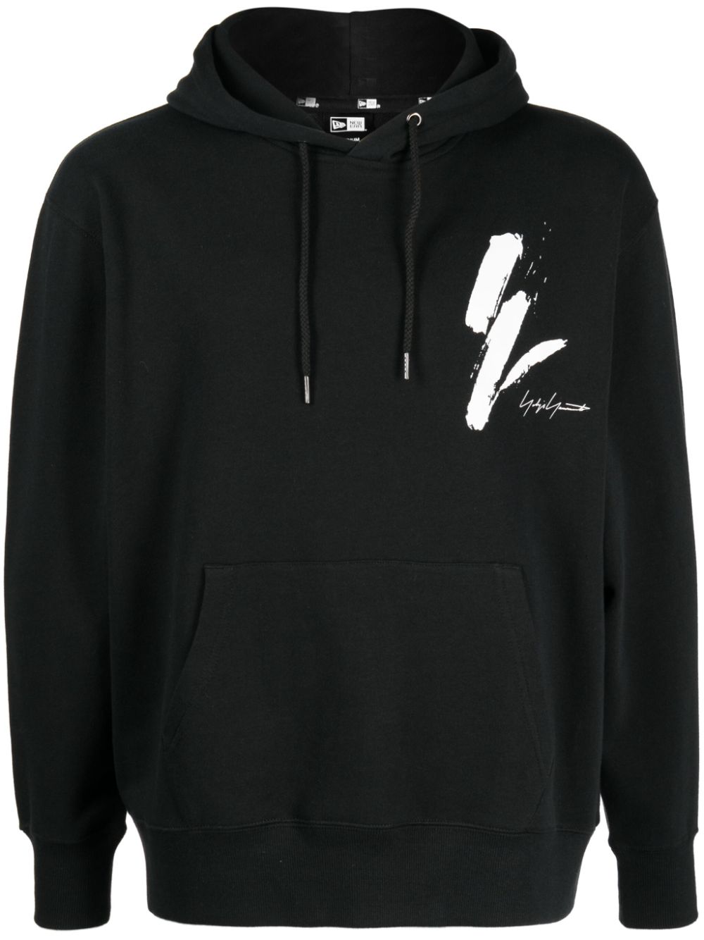 X New Era logo-print cotton hoodie - Black