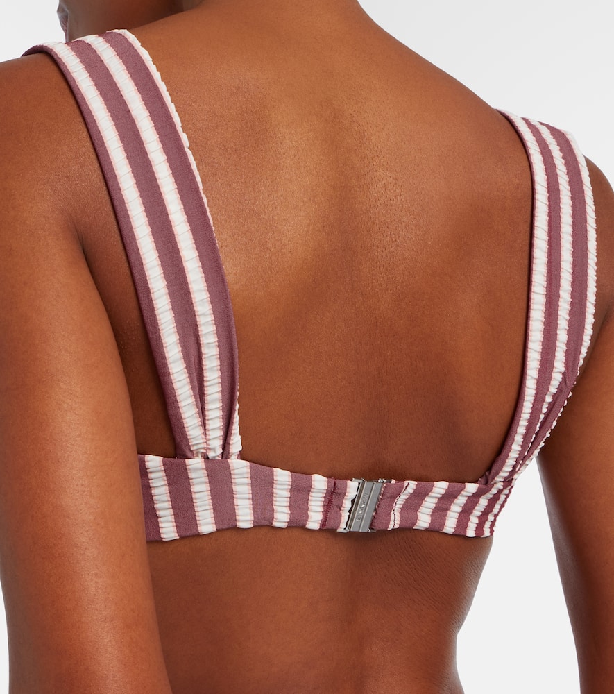 Anniston striped bikini top