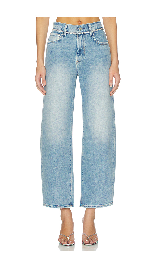 PAIGE Arellia Ankle Barrel Leg Jeans in Blue. 34. Also