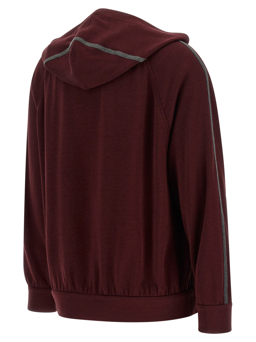 Maroon Solid Hood Sweatshirt