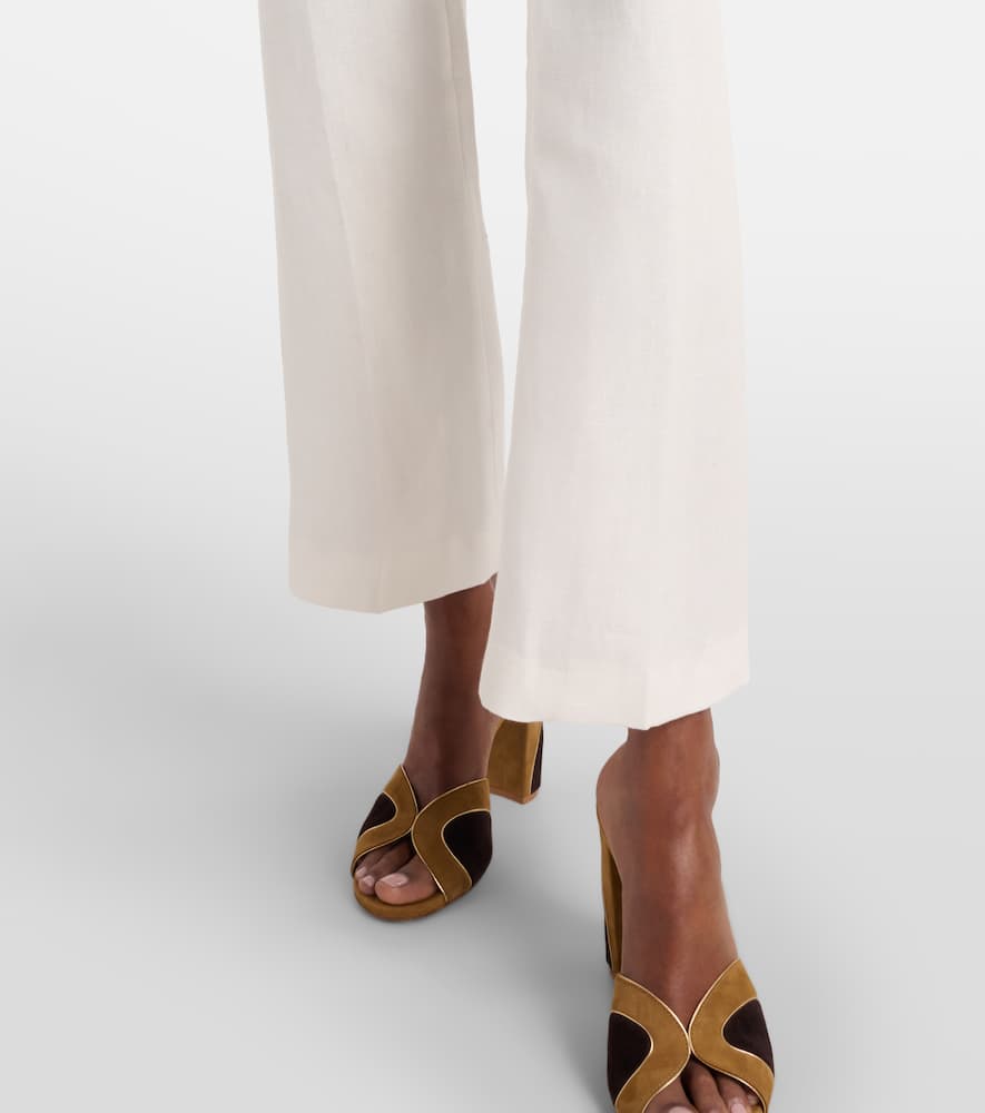 Linen bootcut pants