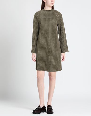 Crochè Woman Mini dress Military green Size M Polyester, Viscose, Elastane, Acrylic