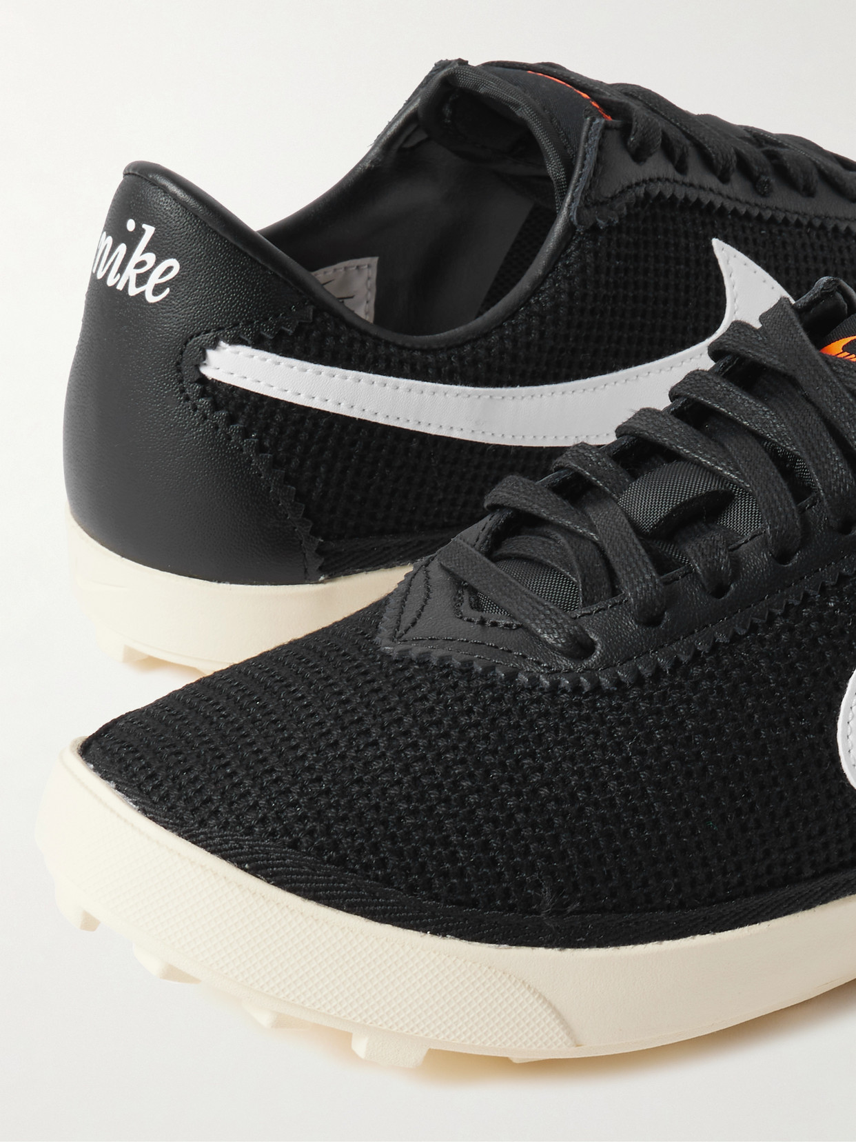 Astrograbber Leather-trimmed Mesh Sneakers - Black