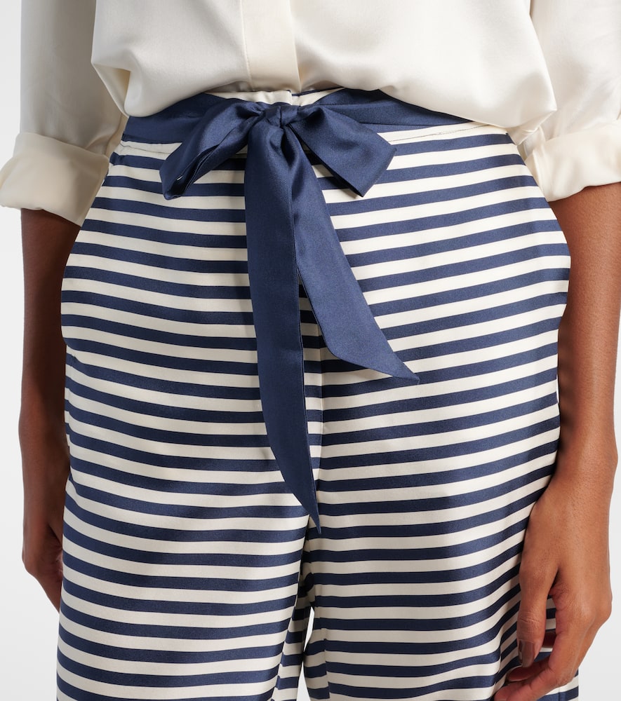 Nine striped silk wide-leg pants