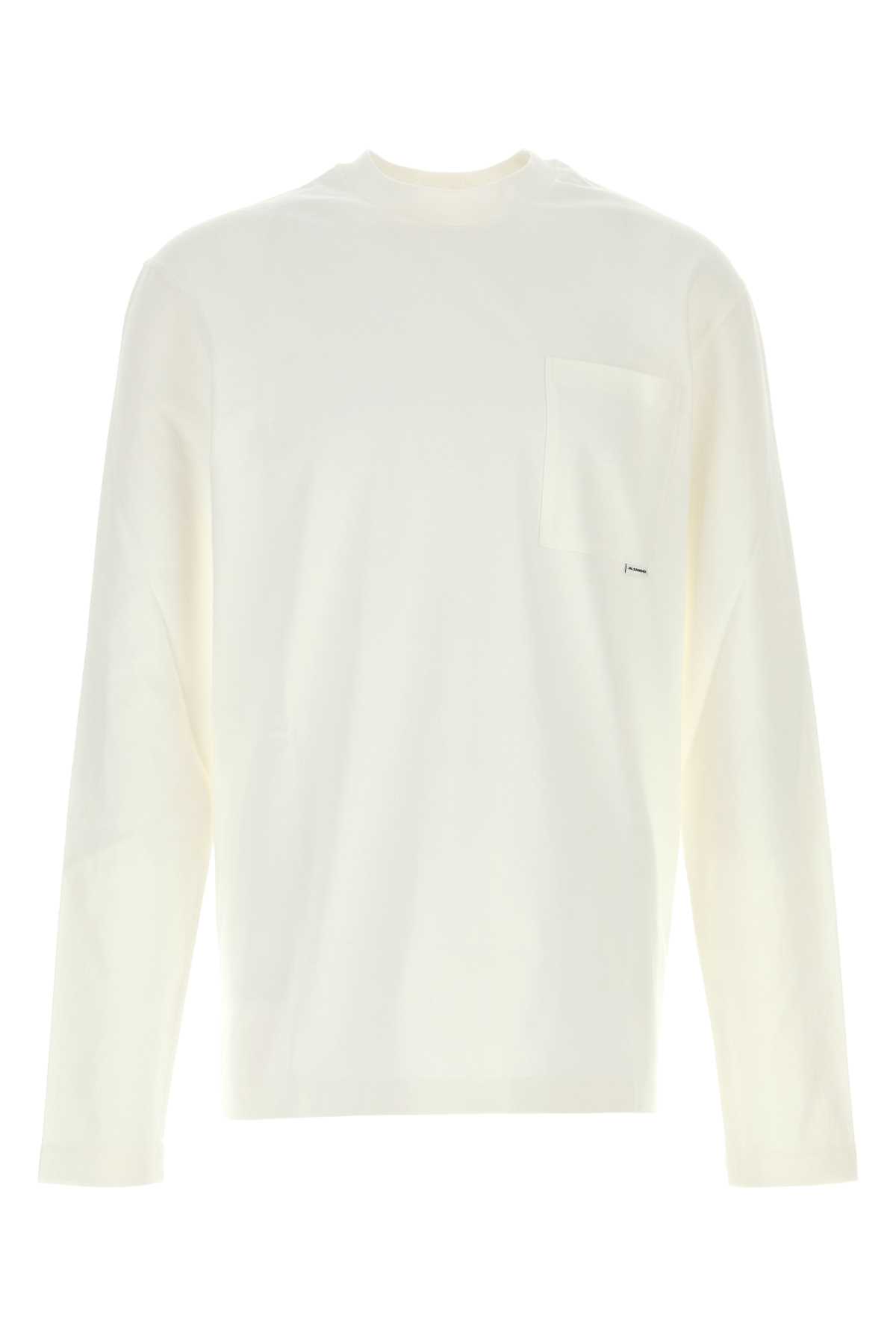 Jil Sander - cotton crew neck long sleeve tshirt pocket