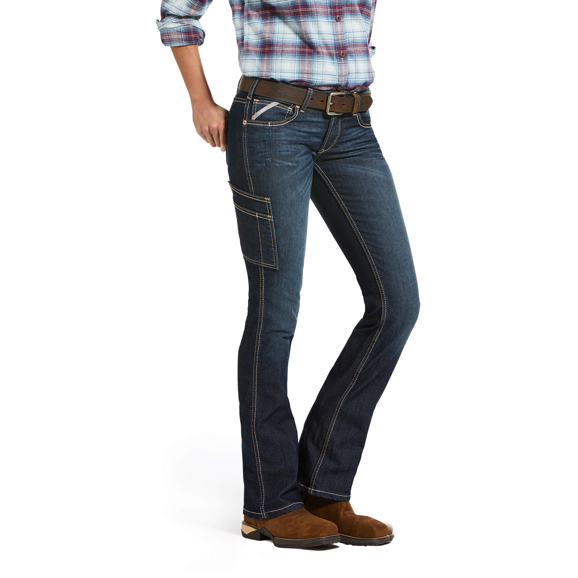 Women's Rebar DuraStretch Riveter Boot Cut Jeans in Hallow Cotton