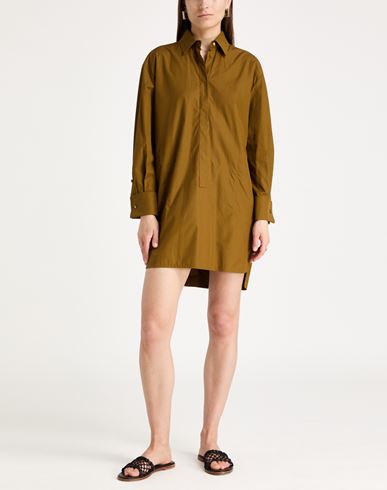 Woman Mini dress Military green Size 2 Cotton