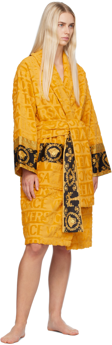 Versace Underwear Yellow 'I Heart Baroque' Robe