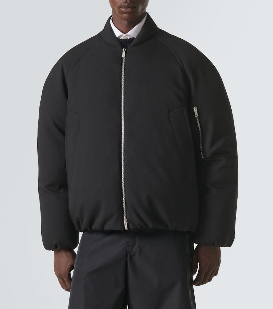 Oversized gabardine down jacket