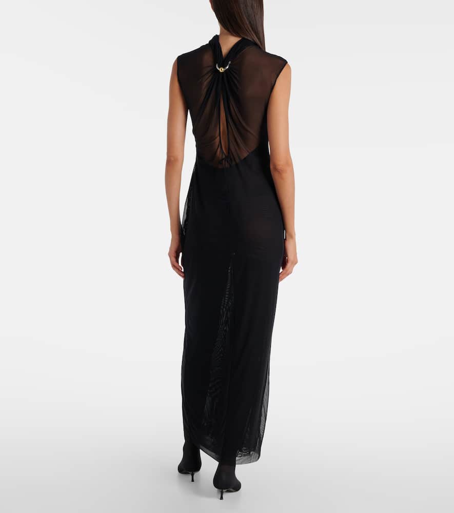 Sequined mesh maxi dress