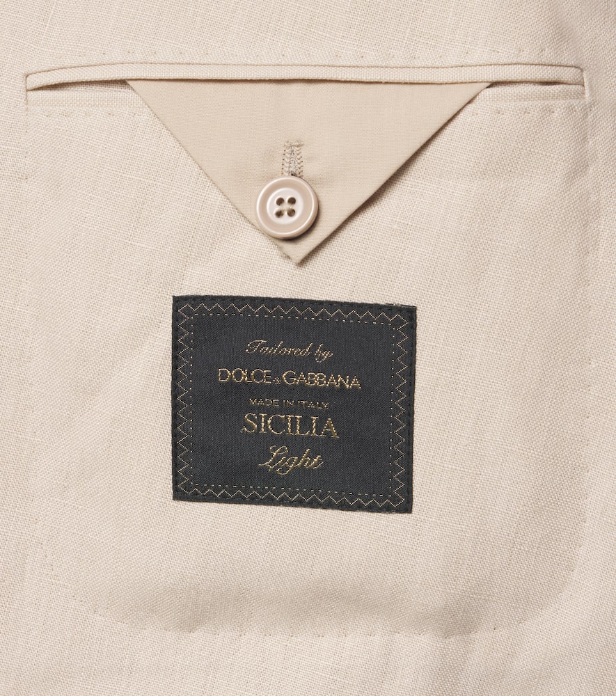 Double-breasted linen blazer