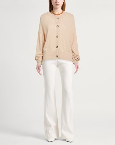 Woman Cardigan Sand Size 6 Baby alpaca wool, Recycled polyamide, Polyamide