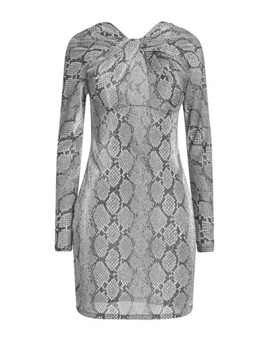 Woman Mini dress Grey Size L Polyamide, Elastane
