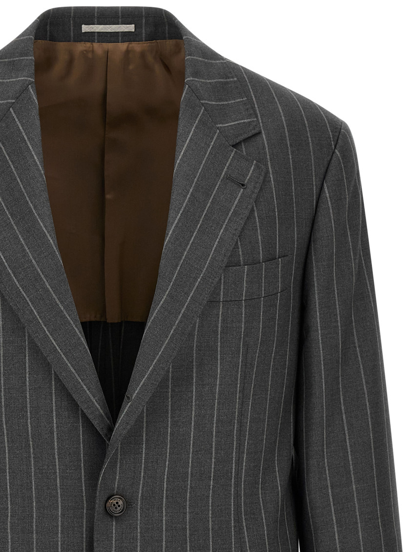 Chalk-Stripe wool blazer - Grey