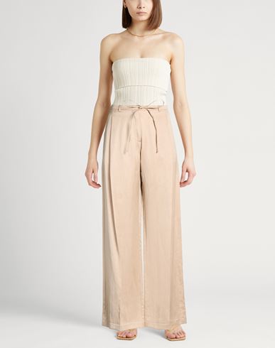 Crème Woman Pants Light brown Size 10 Lyocell, Linen
