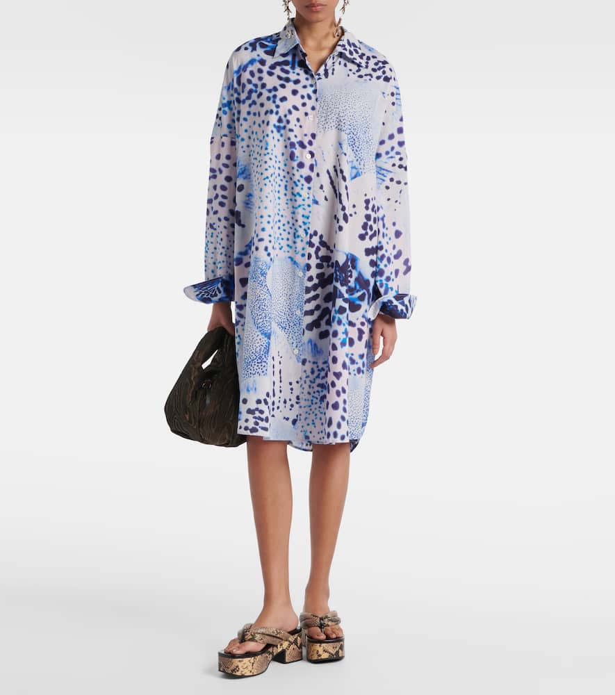 Printed cotton voile shirt