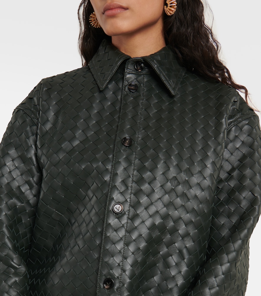 Intrecciato leather shirt
