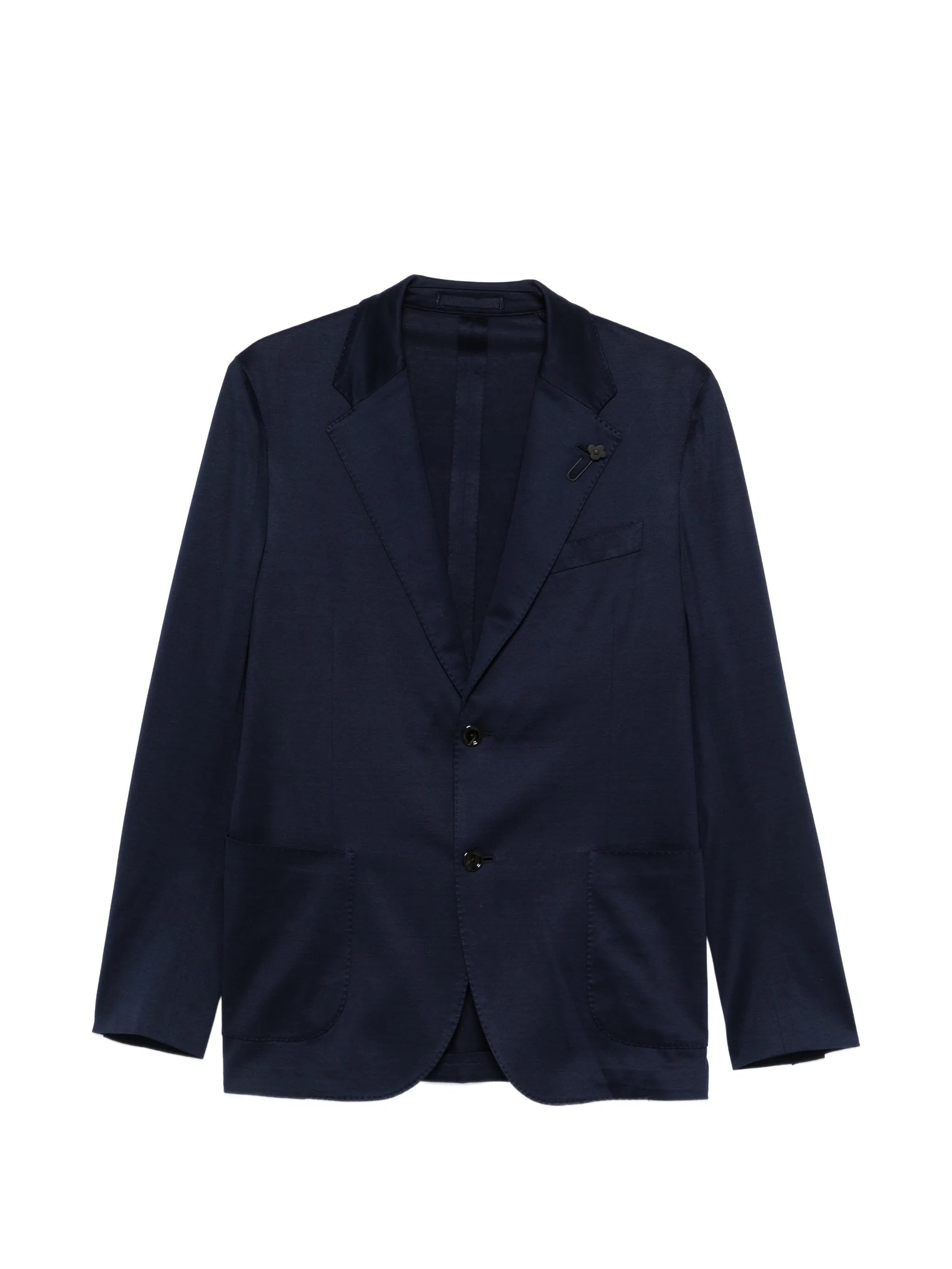 Men's Unlined Single-Breasted Cotton Jacket with Notch Lapel, 2-Button Closure, Patch Pockets & Side Vents