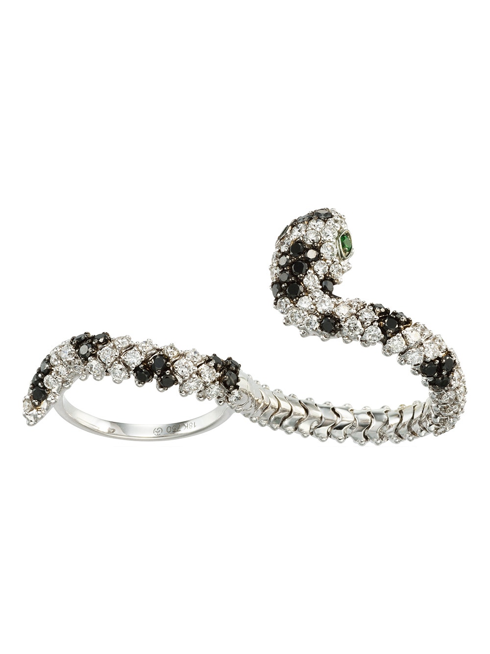 Black And White Diamond Snake Ring