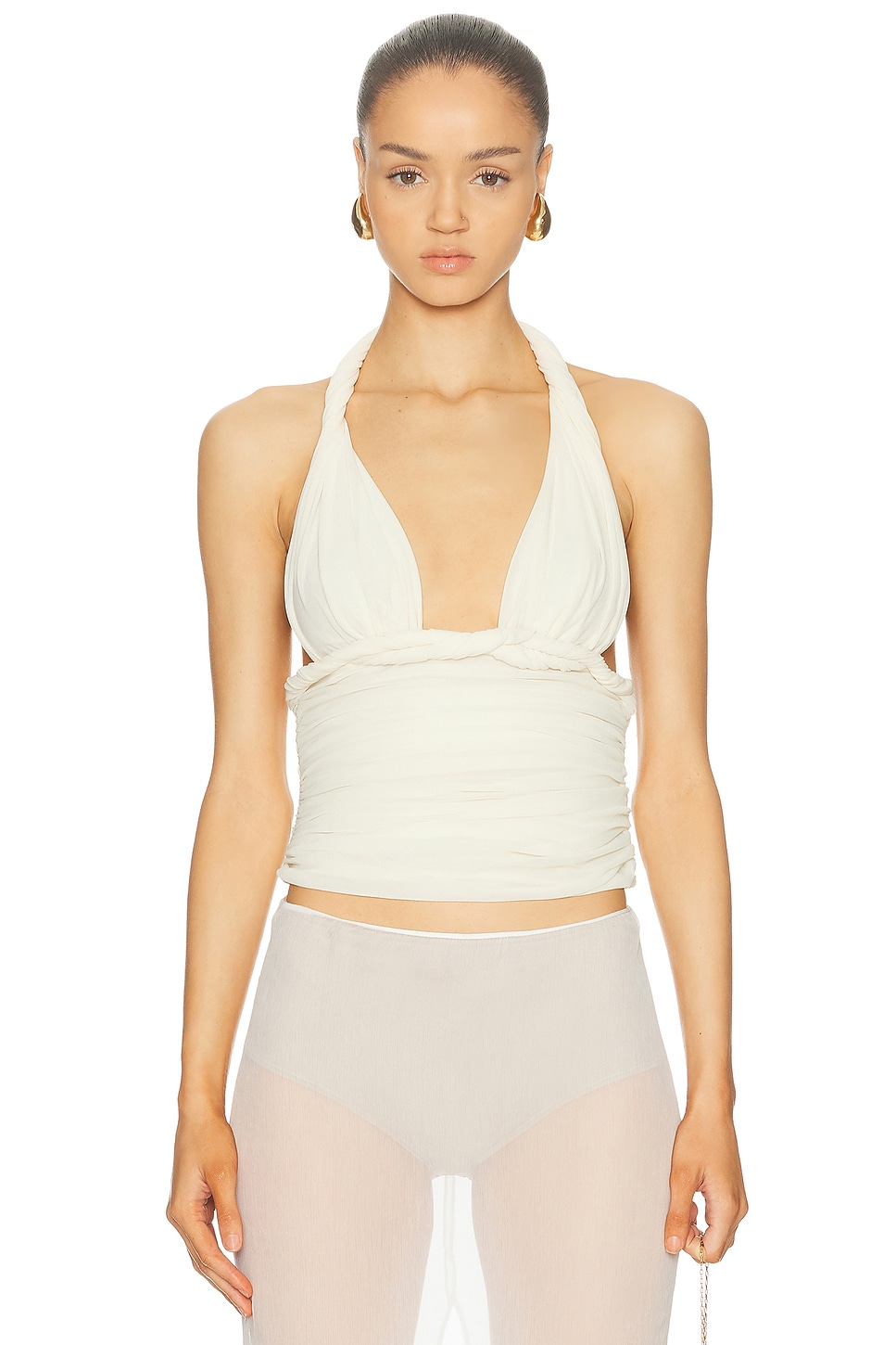 Mirror Palais Cabana Halter Top in Creme - Cream. XS also in L