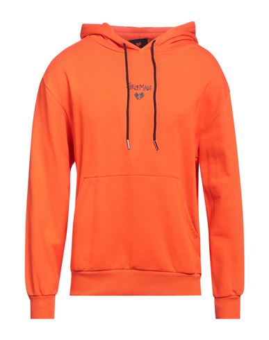 Man Sweatshirt Orange Size XS Cotton