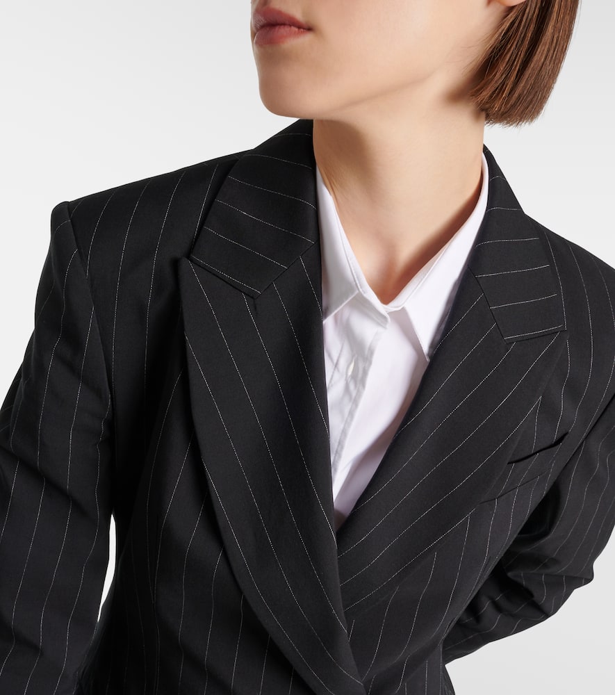 Pinstripe wool and cotton blazer