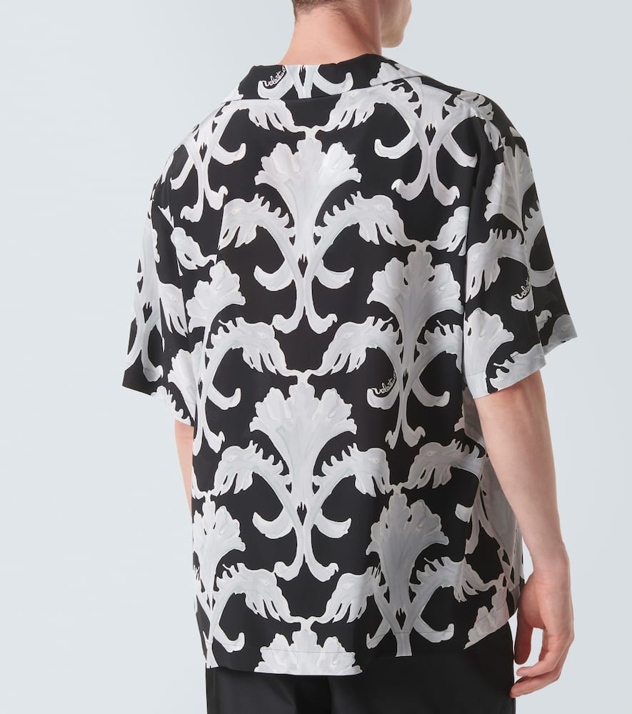 Printed silk bowling shirt