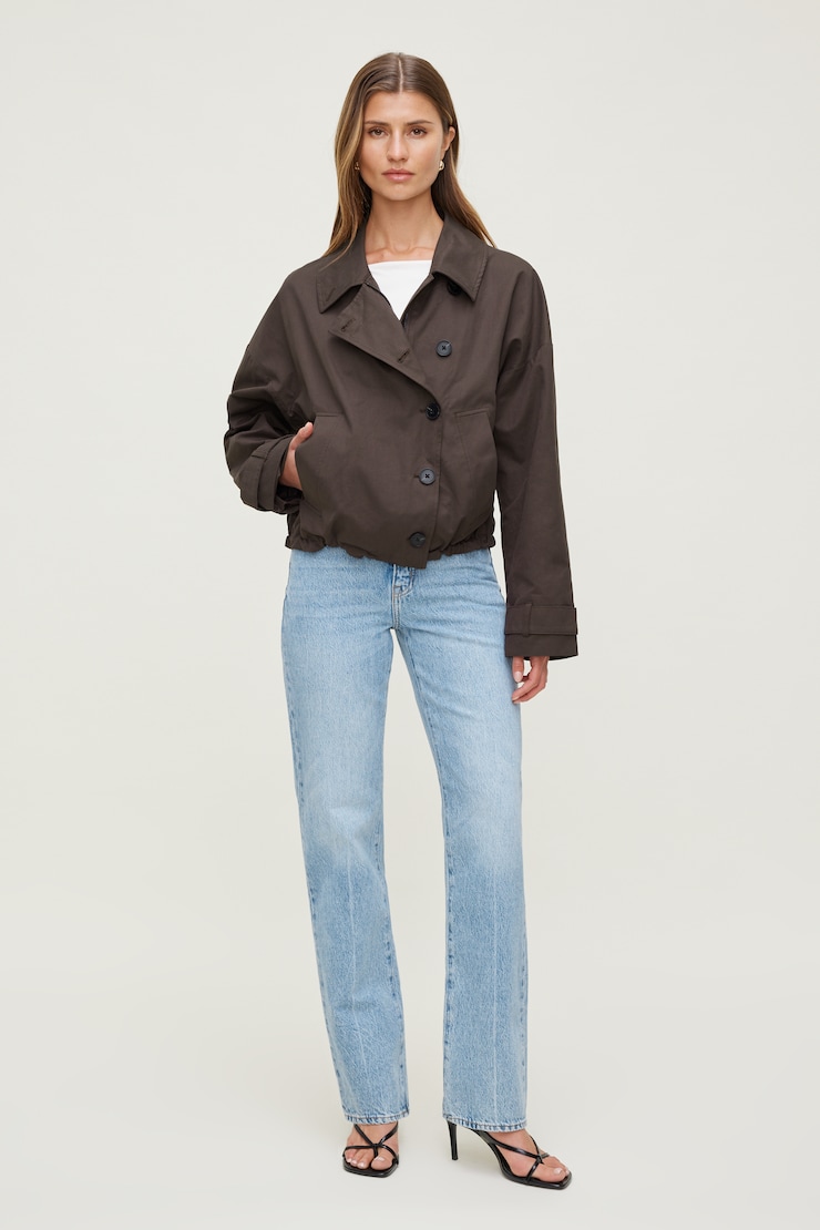 Cara Rigid High Rise Straight Leg Jeans - Blue - Women Clothing