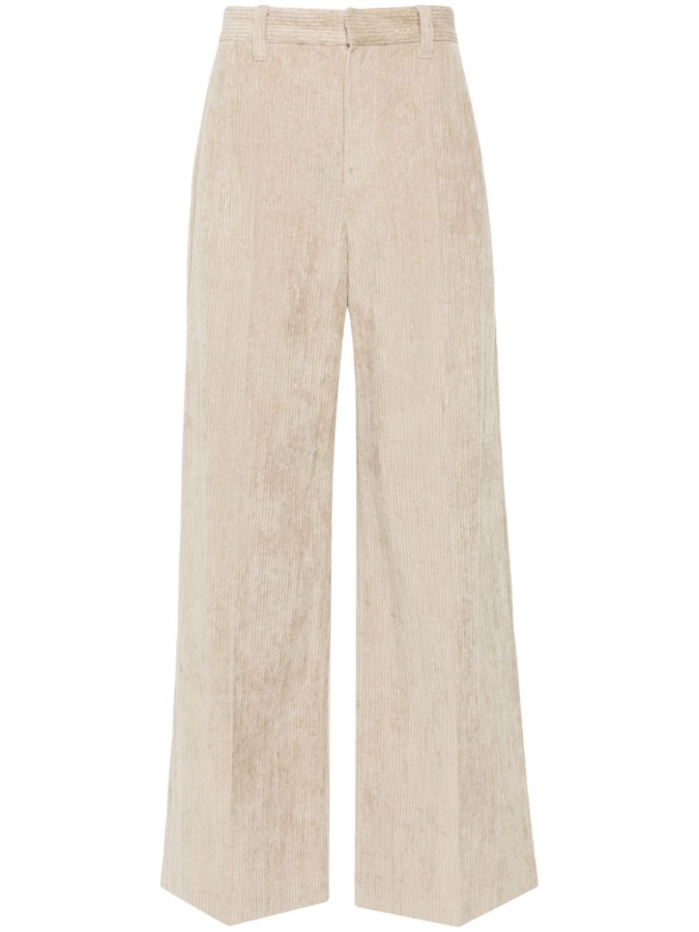 Corduroy wide-leg trousers - Neutrals