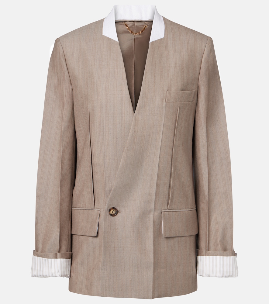 Herringbone virgin wool blazer