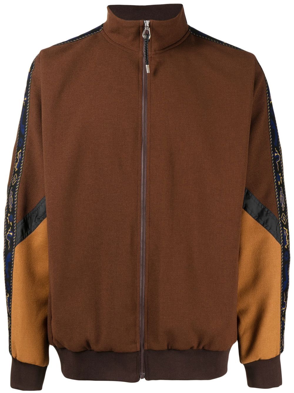 Colour-block zipped sweater