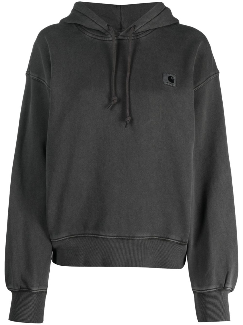 Black Logo Drawstring Hood