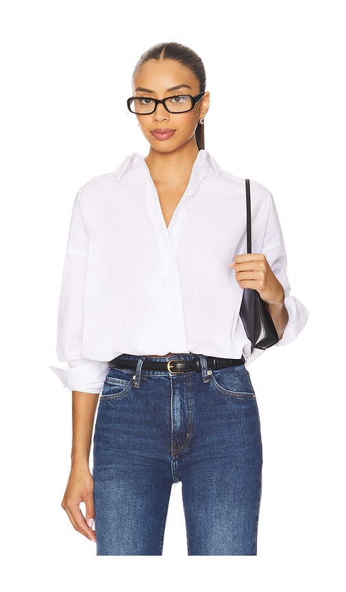 Good American Poplin Bubble Shirt in White. -  XS also in L, M, S, XXXXL/4X