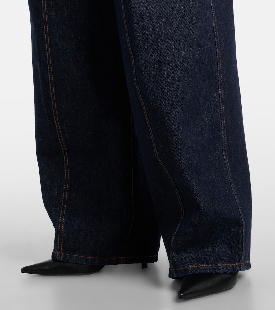 Runway low-rise wide-leg jeans