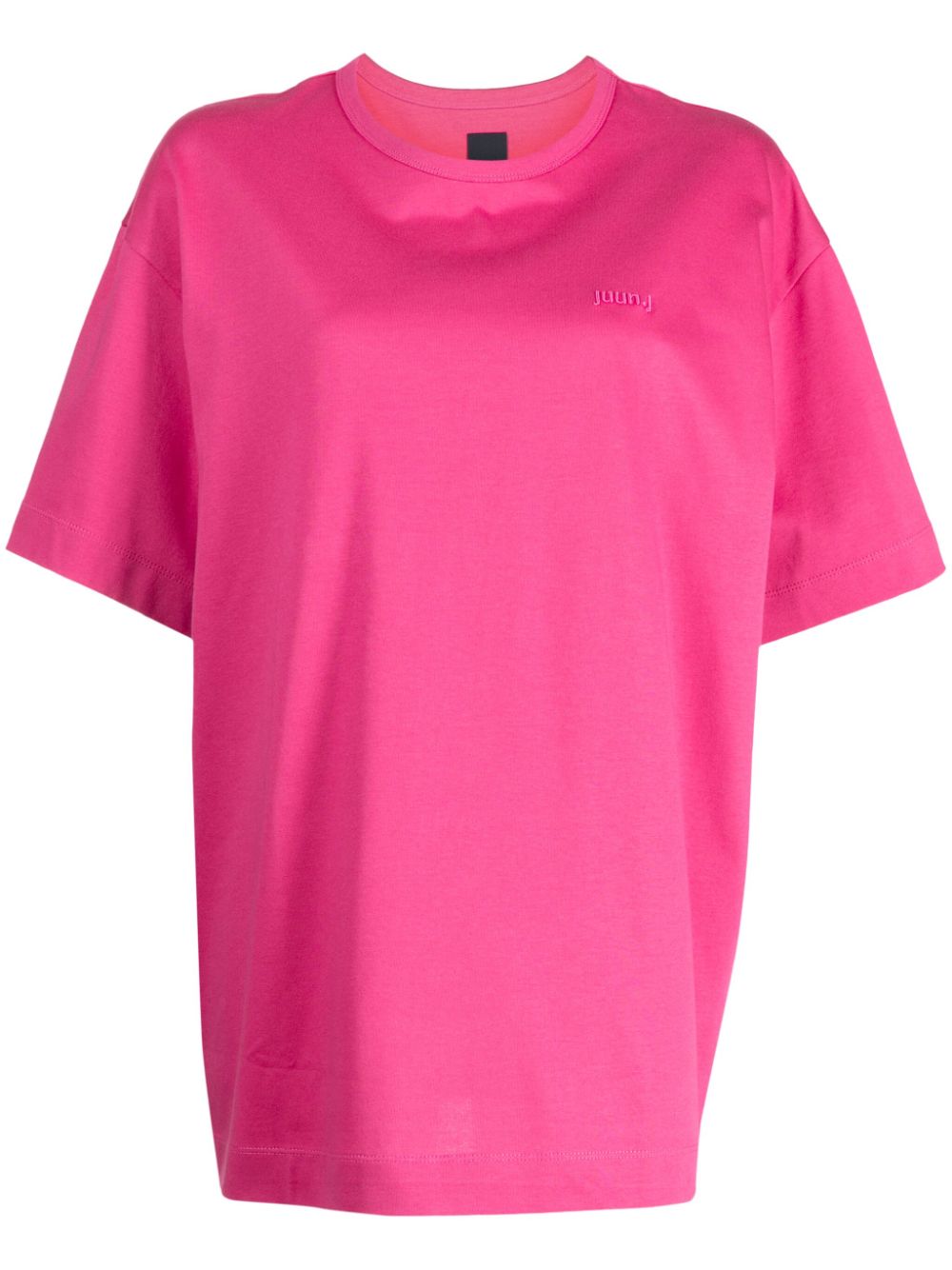 Compliqué motif-embroidered cotton T-shirt - Pink