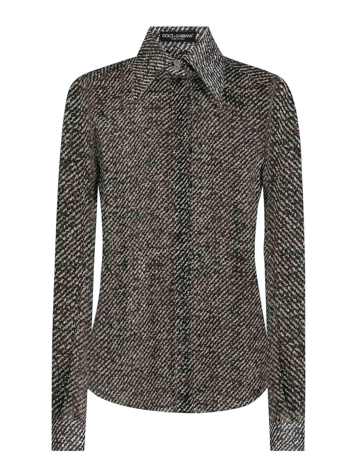 Boucl Print Silk Chiffon Shirt