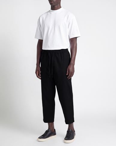 Man Pants Black Size L Cotton, Elastane