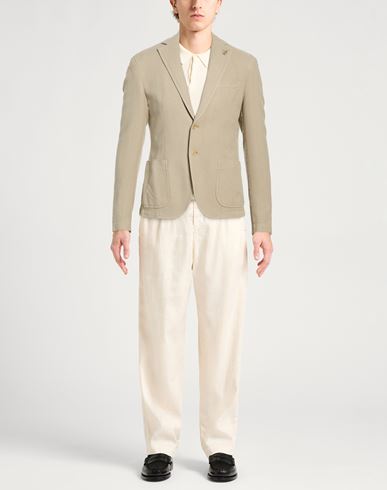 Man Blazer Sage green Size 38 Cotton, Silk