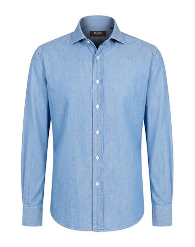 Man Denim shirt Blue Size 40 Cotton