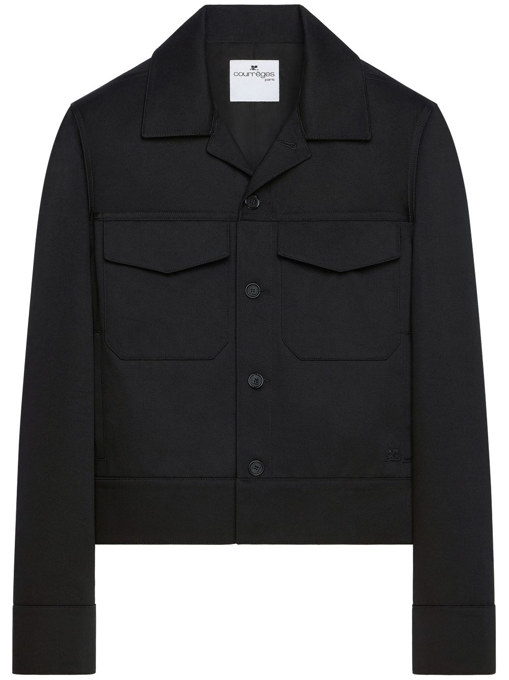 Flap-pocket shirt jacket - Black
